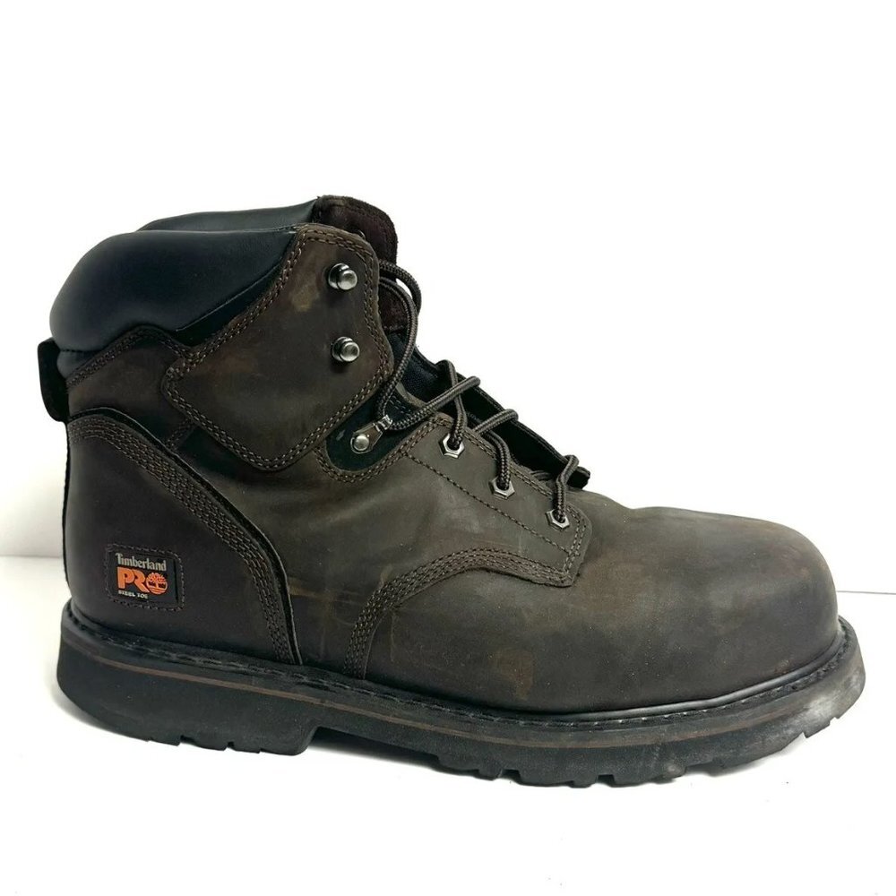 Timberland Pro Mens Pit Boss Steel Toe Work Boot Brown Size 14Wide